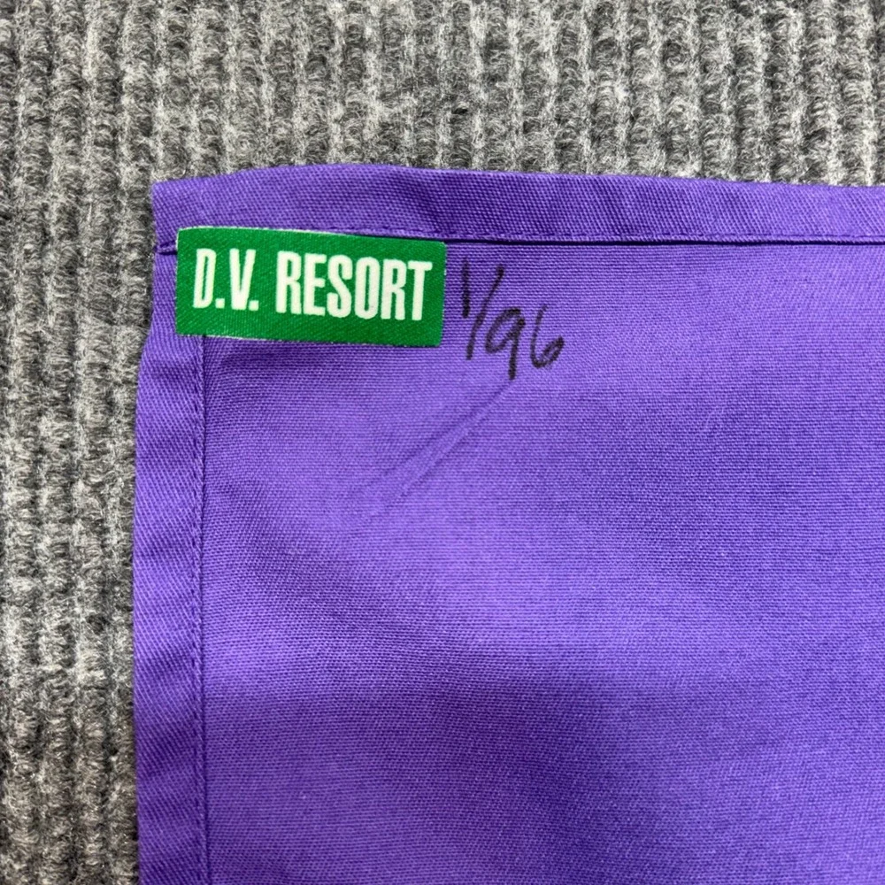 D.V. Resort Purple Graphic Apron Adjustable Neck Two Pockets Cotton Blend 1/96